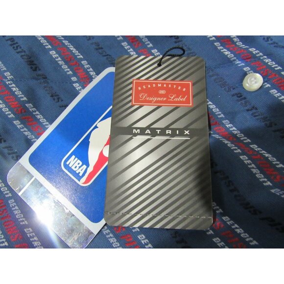 NBA Detroit Pistons Button Up Dress Shirt Long Sleeve by Headmaster size 2XL - Picture 10 of 10